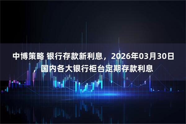 中博策略 银行存款新利息，2026年03月30日，国内各大银行柜台定期存款利息
