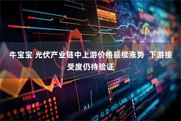 牛宝宝 光伏产业链中上游价格延续涨势  下游接受度仍待验证