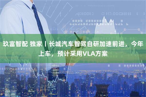 玖富智配 独家丨长城汽车智驾自研加速前进，今年上车，预计采用VLA方案